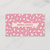 Carte De Visite Empreinte de léopard rose rétro (Dos)