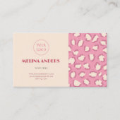 Carte De Visite Empreinte de léopard rose rétro (Devant)