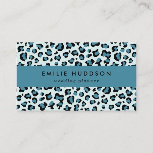 Carte De Visite Empreinte de léopard, Spots de léopard, Leopard bl (Devant)