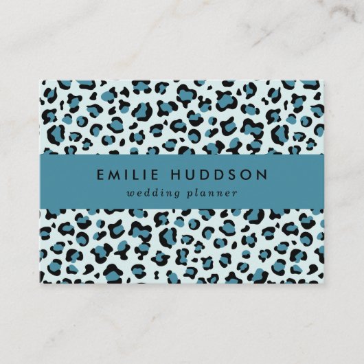 Carte De Visite Empreinte de léopard, Spots de léopard, Leopard bl (Devant)
