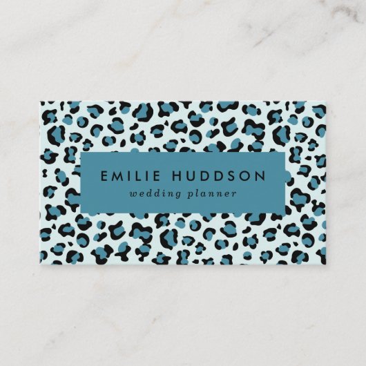 Carte De Visite Empreinte de léopard, Spots de léopard, Leopard bl (Devant)