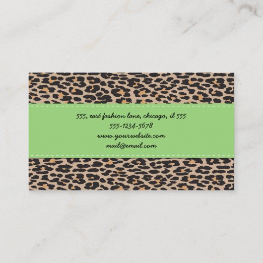 Carte De Visite Empreinte de léopard, Spots de léopard, Leopard Br (Dos)