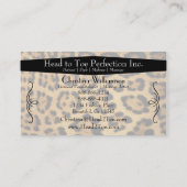 Carte De Visite Empreinte de léopard tendance et chic (Dos)