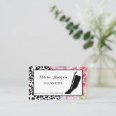 Carte De Visite Empreinte de léopard tendance Floral Housekeeper e (Debout devant)