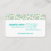 Carte De Visite Empreinte de léopard Turquoise jaune Rockabilly Cu (Dos)