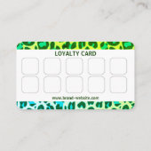 Carte De Visite Empreinte de léopard vert brillant Rockabilly Moti (Dos)