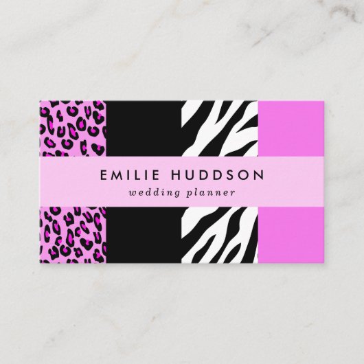 Carte De Visite Empreinte de léopard, Zebra Print, Poster de anima (Devant)