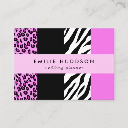 Carte De Visite Empreinte de léopard, Zebra Print, Poster de anima (Devant)