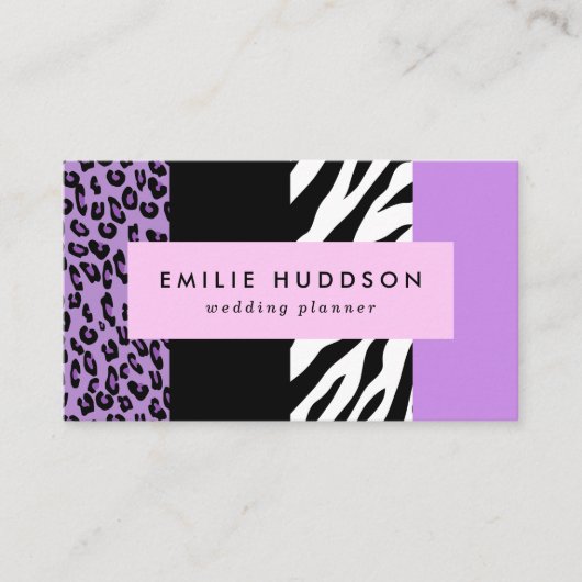 Carte De Visite Empreinte de léopard, Zebra Print, Poster de anima (Devant)