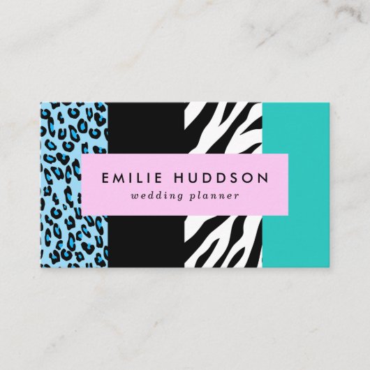 Carte De Visite Empreinte de léopard, Zebra Print, Poster de anima (Devant)