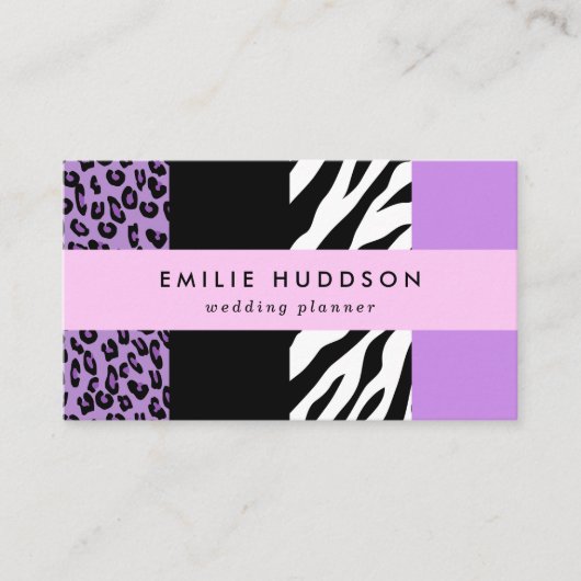 Carte De Visite Empreinte de léopard, Zebra Print, Poster de anima (Devant)