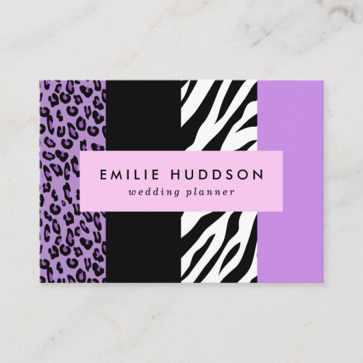 Carte De Visite Empreinte de léopard, Zebra Print, Poster de anima (Devant)