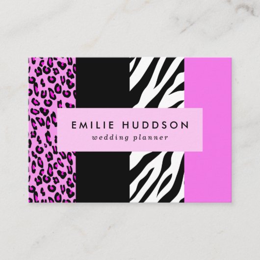Carte De Visite Empreinte de léopard, Zebra Print, Poster de anima (Devant)