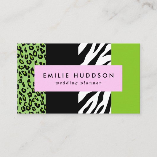 Carte De Visite Empreinte de léopard, Zebra Print, Poster de anima (Devant)