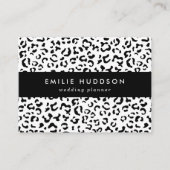 Carte De Visite Empreinte de léopard, Zones Léopard, Noir Et Blanc (Devant)