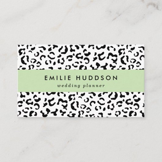Carte De Visite Empreinte de léopard, Zones Léopard, Noir Et Blanc (Devant)