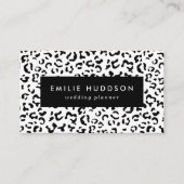 Carte De Visite Empreinte de léopard, Zones Léopard, Noir Et Blanc (Devant)