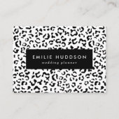 Carte De Visite Empreinte de léopard, Zones Léopard, Noir Et Blanc (Devant)