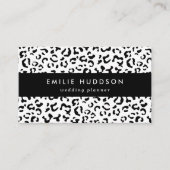 Carte De Visite Empreinte de léopard, Zones Léopard, Noir Et Blanc (Devant)