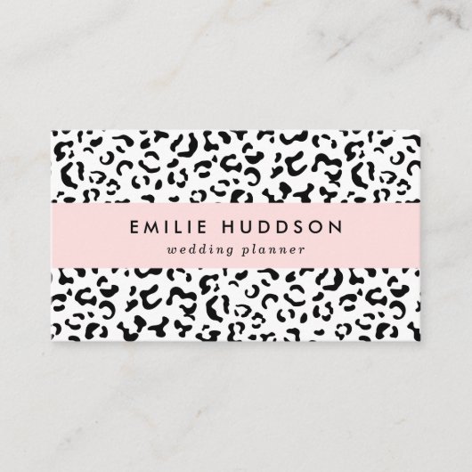 Carte De Visite Empreinte de léopard, Zones Léopard, Noir Et Blanc (Devant)