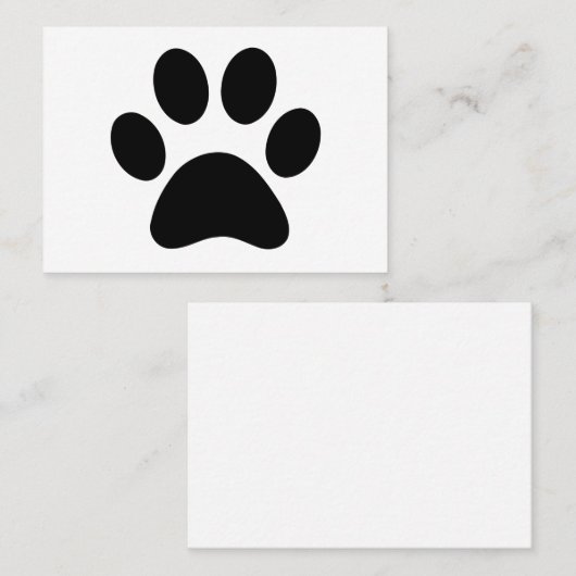 CARTE DE VISITE EMPREINTE DE PATTE (Devant / Derrière)