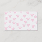 Carte De Visite Empreinte de patte animal. Modèle rose-clair et (Dos)
