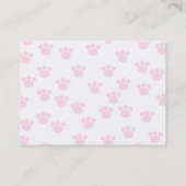 Carte De Visite Empreinte de patte animal. Modèle rose-clair et (Dos)