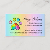 Carte De Visite Empreinte de patte aquarelle (Devant)