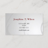 Carte De Visite Empreinte de patte argent rouge avec coeur rouge (Dos)