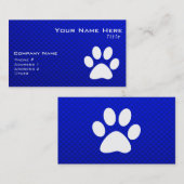 Carte De Visite Empreinte de patte bleu (Devant / Derrière)