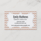 Carte De Visite Empreinte de patte; Brown Chevron (Dos)