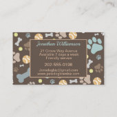 Carte De Visite Empreinte de patte Brown de Dog Walker (Dos)