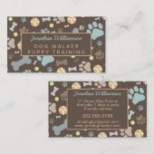 Carte De Visite Empreinte de patte Brown de Dog Walker (Devant / Derrière)