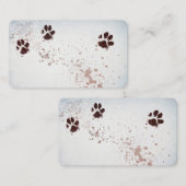 Carte De Visite empreinte de patte chien aquarelle conception pers (Devant / Derrière)