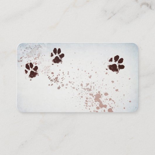 Carte De Visite empreinte de patte chien aquarelle conception pers (Dos)