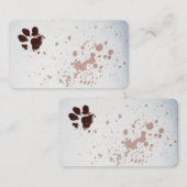 Carte De Visite empreinte de patte chien aquarelle conception sepi (Devant / Derrière)
