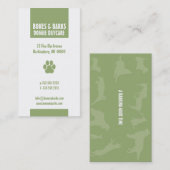 Carte De Visite Empreinte de patte Chien Soin Olive (Devant / Derrière)
