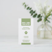 Carte De Visite Empreinte de patte Chien Soin Olive (Debout devant)