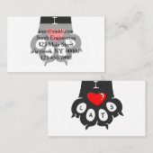 Carte De Visite Empreinte de patte d'amour - Choisir la couleur ar (Devant / Derrière)