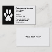 Carte De Visite Empreinte de patte de chat de Kitty (Devant / Derrière)