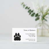 Carte De Visite Empreinte de patte de chat noir (Debout devant)