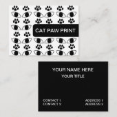 Carte De Visite Empreinte de Patte de Chat Services de Soins aux A (Devant / Derrière)
