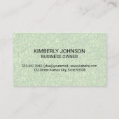 Carte De Visite Empreinte de patte de chien | Arrière - plan vert (Dos)