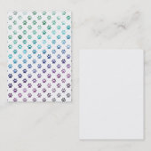 Carte De Visite Empreinte de patte de chien Bleu bleu pourpre blan (Devant / Derrière)