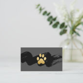 Carte De Visite Empreinte de patte de chien brossé (Debout devant)