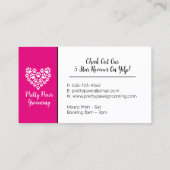 Carte De Visite Empreinte de patte de chien Groomer (Dos)