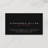 Carte De Visite Empreinte de patte de chien rose noir Motif (Dos)