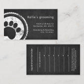 Carte De Visite Empreinte de patte de chien rustique rendez-vous d (Devant / Derrière)