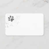 Carte De Visite empreinte de patte de chien tache de peinture gris (Dos)