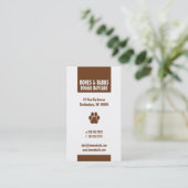 Carte de visite Empreinte de patte de soins aux ch (Debout devant)